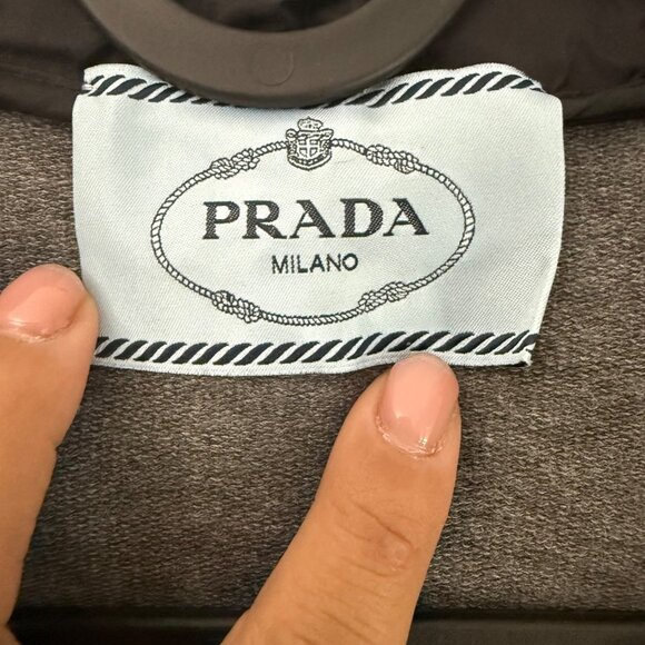 Authentic Prada Gray Felpa Stretch Full Zip Sweatshirt Hoodie Womens Large NEW - Picture 6 of 9
